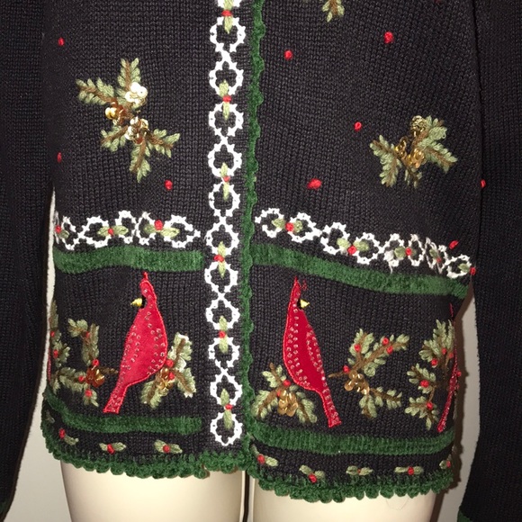 Vintage Cardinal Ugly Christmas Sweater Size Large - Picture 3 of 5